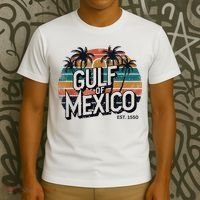 Gulf Of Mexico Est 1550 Retro Vintage Beach T-Shirt thumb 3