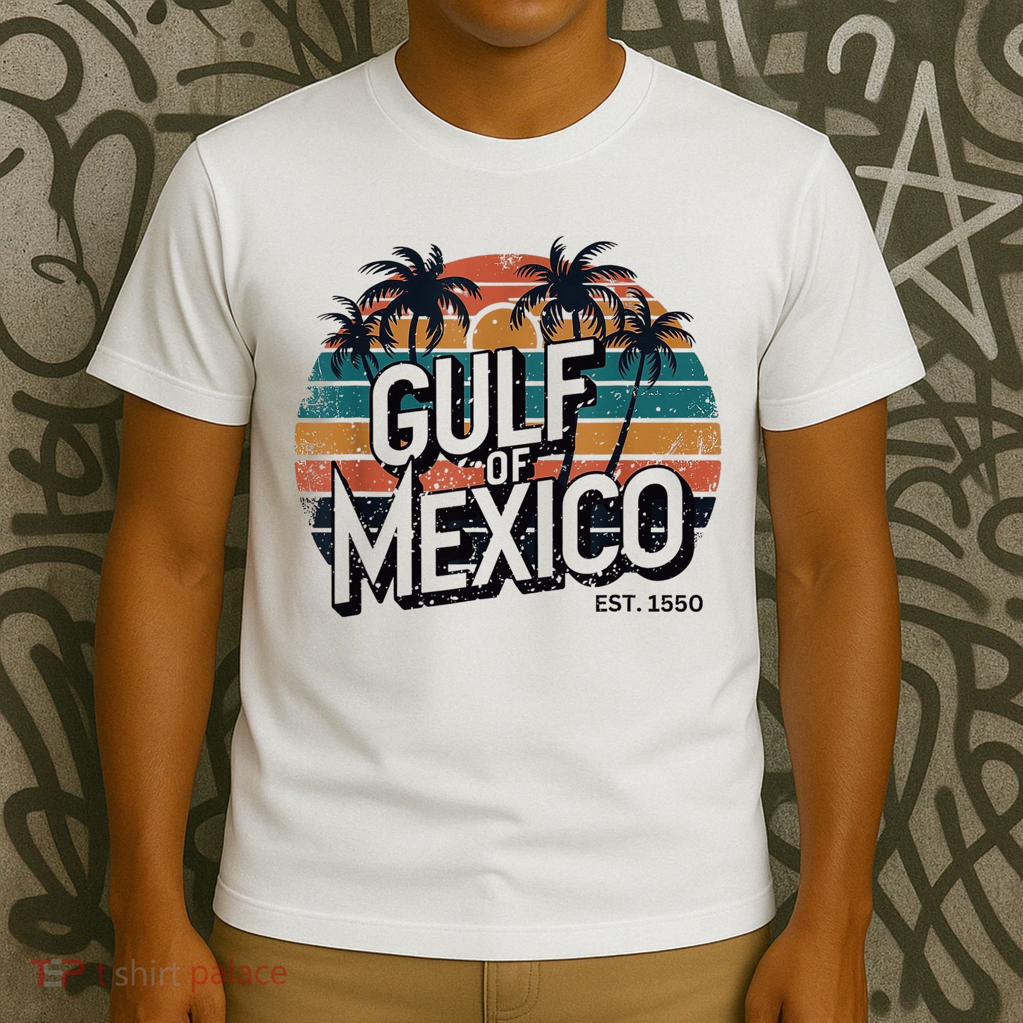 Gulf Of Mexico Est 1550 Retro Vintage Beach T-Shirt