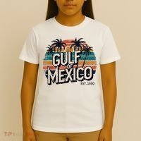Gulf Of Mexico Est 1550 Retro Vintage Beach T-Shirt thumb 4