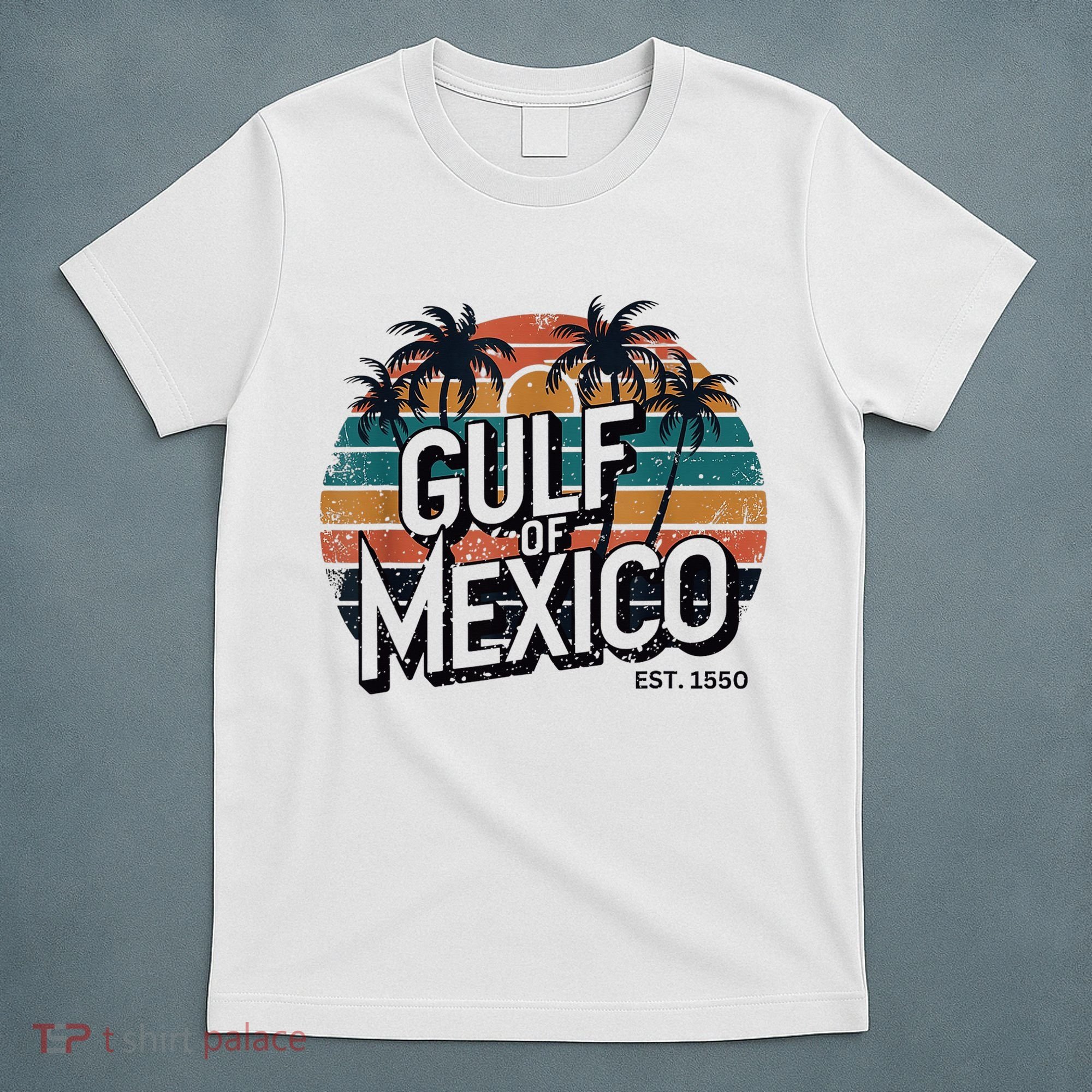 Gulf Of Mexico Est 1550 Retro Vintage Beach T-Shirt
