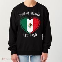 Gulf Of Mexico Written In Distressed Font Mexican Pride Women's Sweatshirt thumb 0