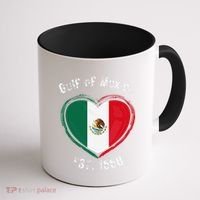 Gulf Of Mexico Written In Distressed Font Mexican Pride Coffee Mug thumb 1