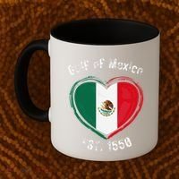 Gulf Of Mexico Written In Distressed Font Mexican Pride Coffee Mug thumb 2