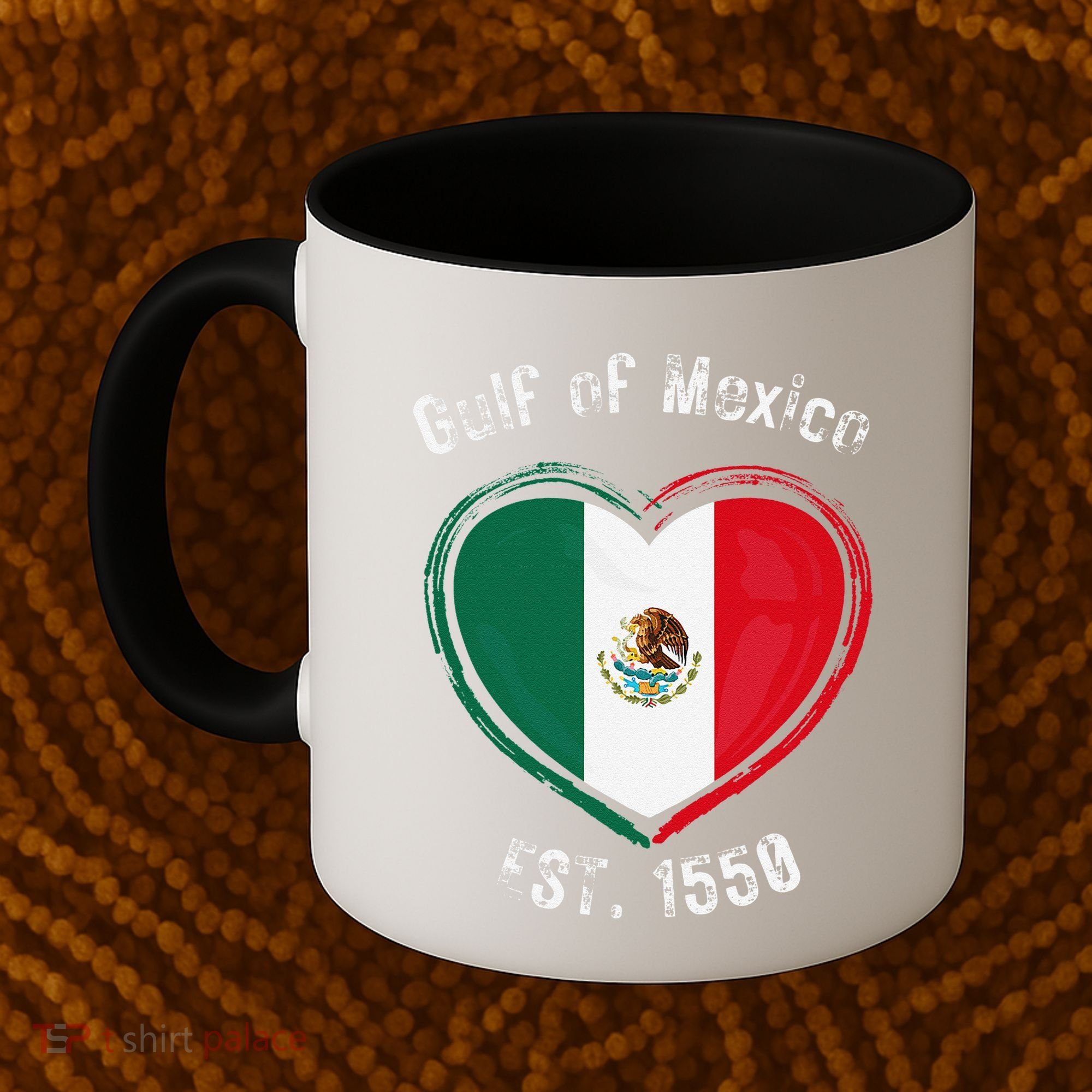 Gulf Of Mexico Written In Distressed Font Mexican Pride Coffee Mug