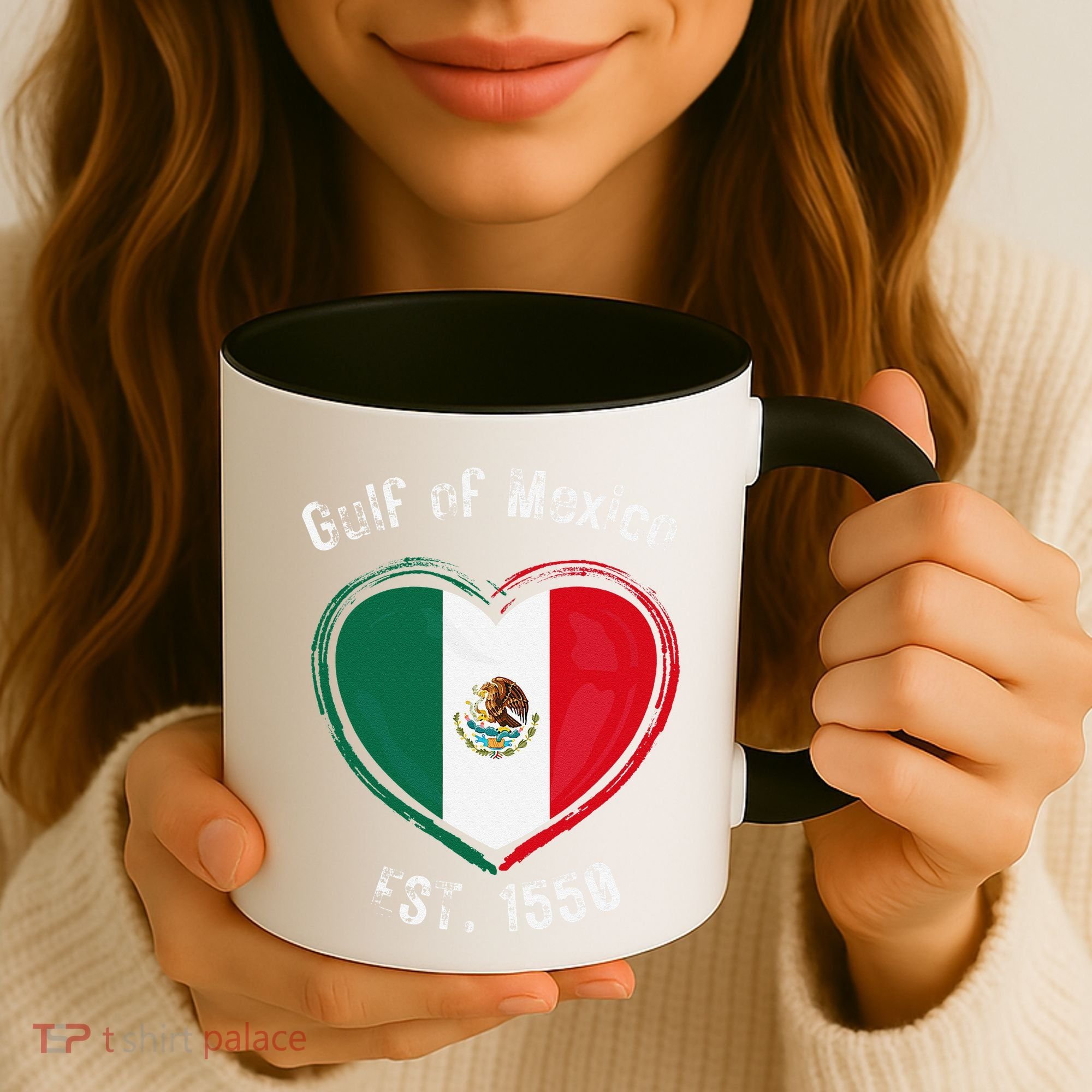 Gulf Of Mexico Written In Distressed Font Mexican Pride Coffee Mug