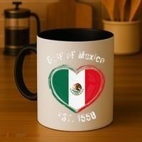 Gulf Of Mexico Written In Distressed Font Mexican Pride Coffee Mug thumb 4