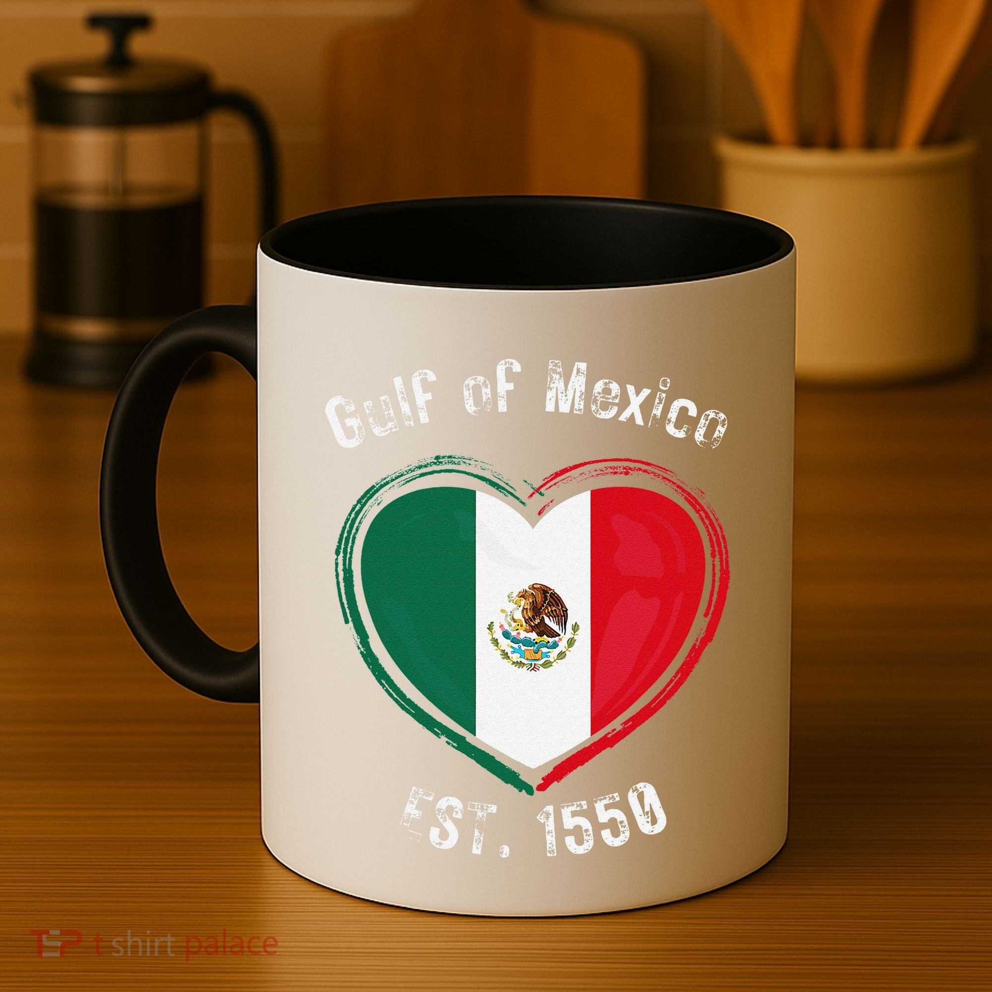 Gulf Of Mexico Written In Distressed Font Mexican Pride Coffee Mug
