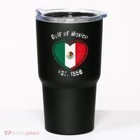 Gulf Of Mexico Written In Distressed Font Mexican Pride Tumbler thumb 0