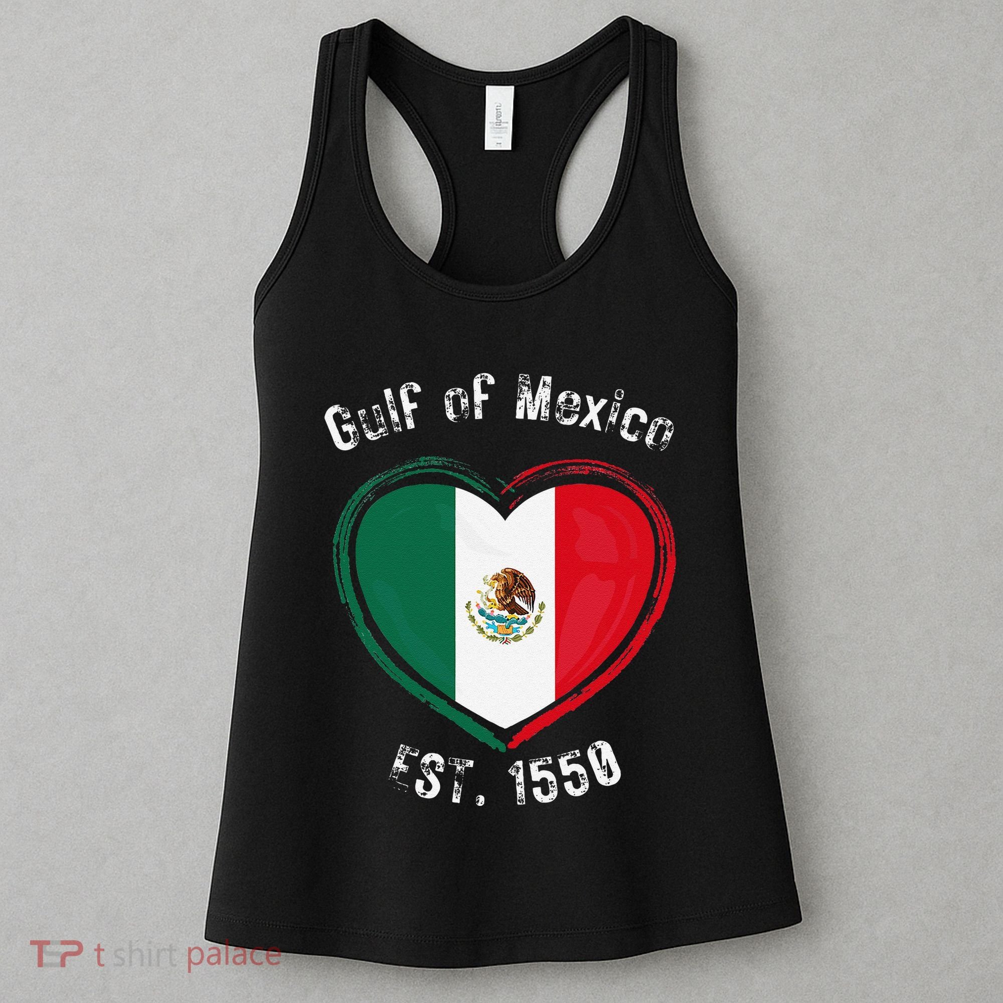 Gulf Of Mexico Written In Distressed Font Mexican Pride Women's Tank Top