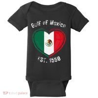 Gulf Of Mexico Written In Distressed Font Mexican Pride Baby Bodysuit thumb 0