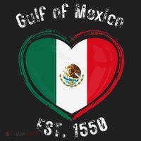 Gulf Of Mexico Written In Distressed Font Mexican Pride Hat thumb 2