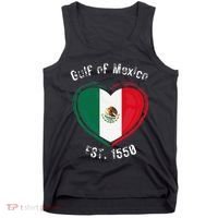 Gulf Of Mexico Written In Distressed Font Mexican Pride Tank Top thumb 0