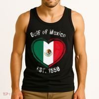 Gulf Of Mexico Written In Distressed Font Mexican Pride Tank Top thumb 3