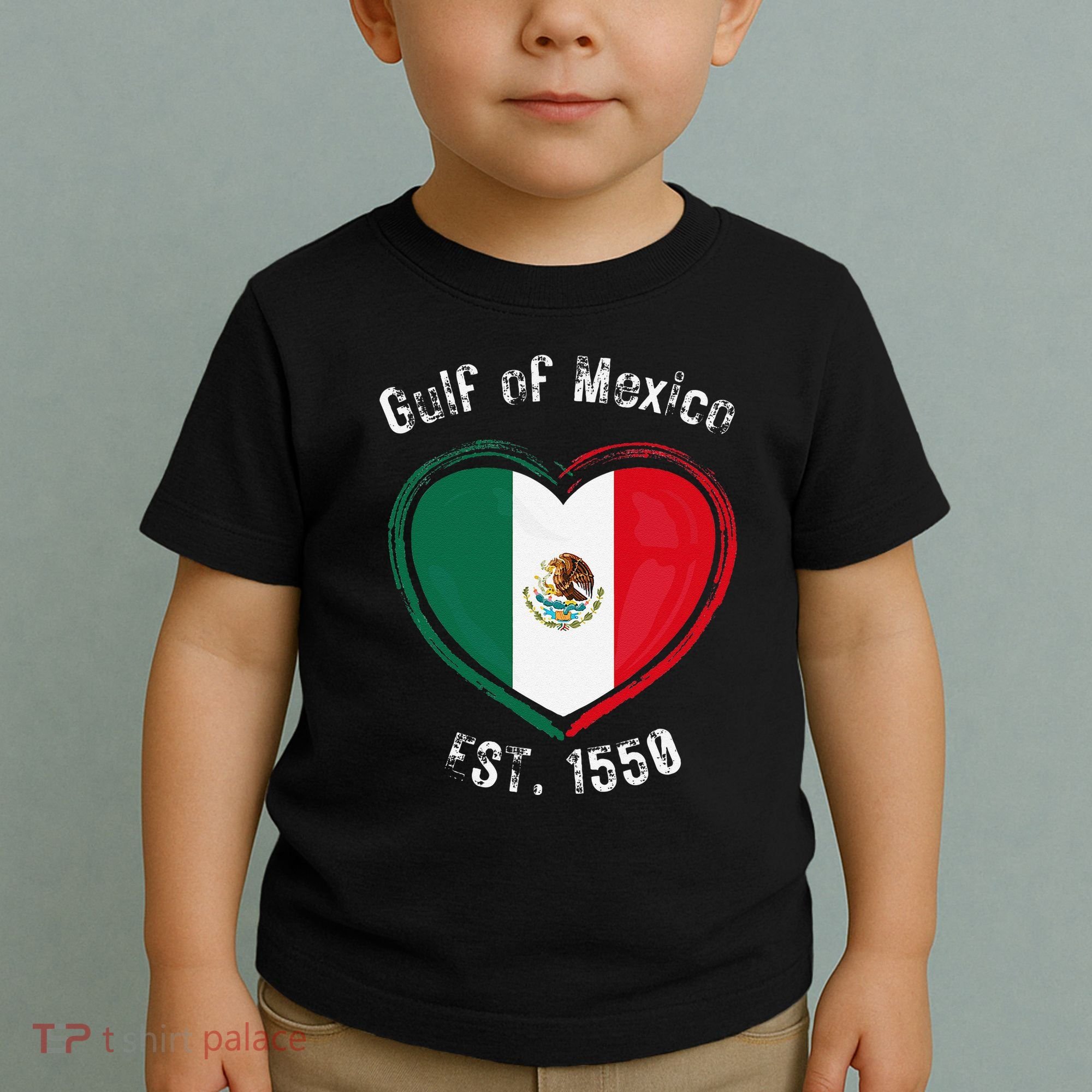 Gulf Of Mexico Written In Distressed Font Mexican Pride Toddler T-Shirt