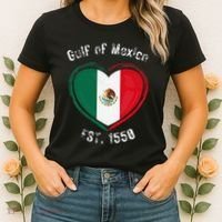 Gulf Of Mexico Written In Distressed Font Mexican Pride Women's T-Shirt thumb 2