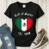 Gulf Of Mexico Written In Distressed Font Mexican Pride Women's T-Shirt thumb 3