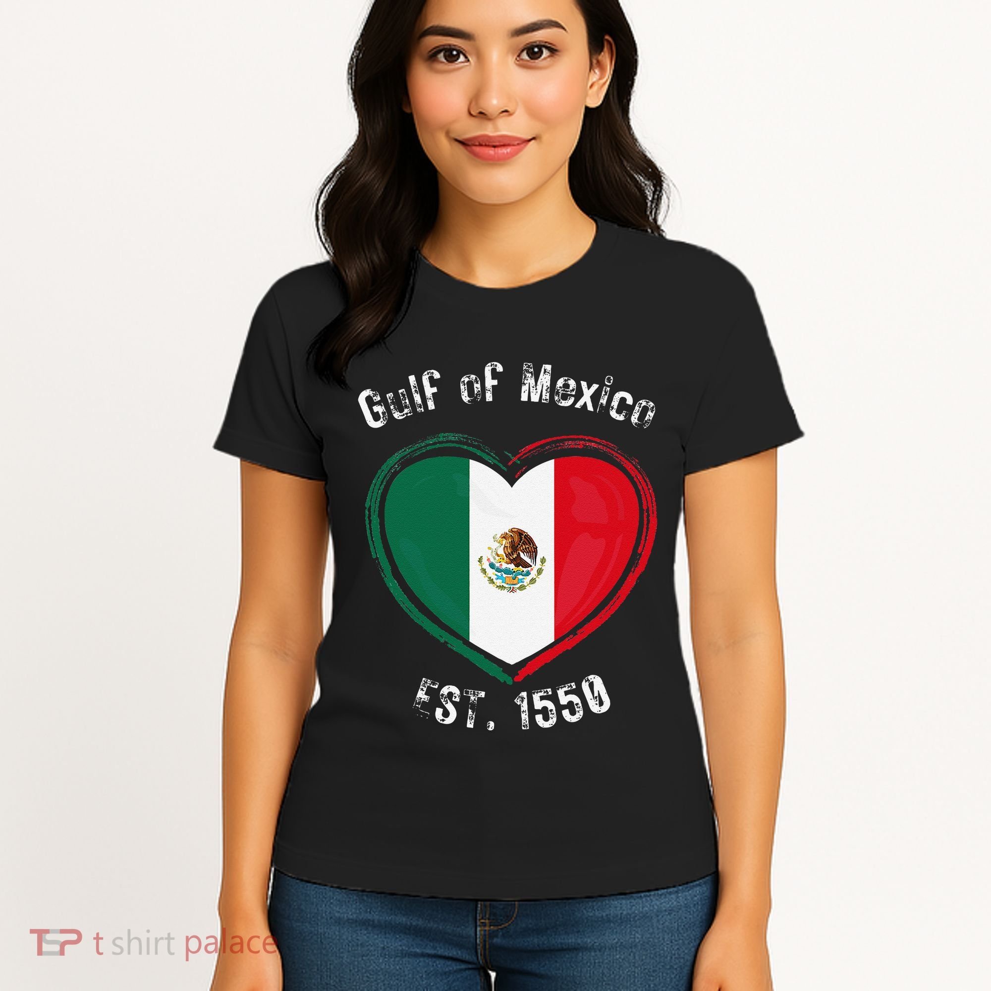 Gulf Of Mexico Written In Distressed Font Mexican Pride Women's T-Shirt