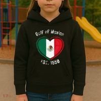 Gulf Of Mexico Written In Distressed Font Mexican Pride Kids Hoodie thumb 3