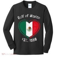 Gulf Of Mexico Written In Distressed Font Mexican Pride Kids Long Sleeve Shirt thumb 0
