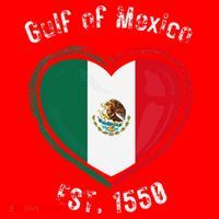 Gulf Of Mexico Written In Distressed Font Mexican Pride Santa Hat thumb 1