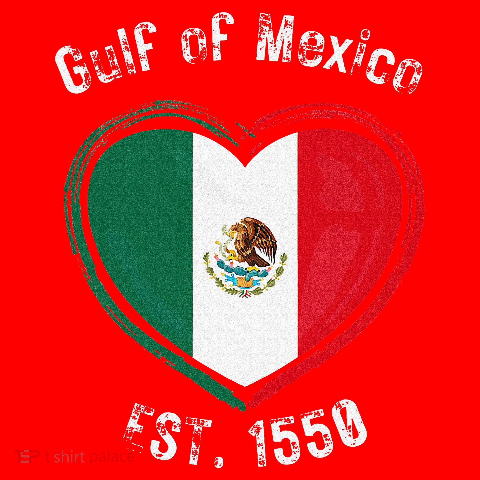 Gulf Of Mexico Written In Distressed Font Mexican Pride Santa Hat