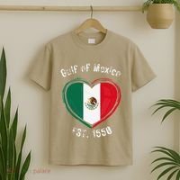 Gulf Of Mexico Written In Distressed Font Mexican Pride T-Shirt thumb 2