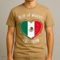 Gulf Of Mexico Written In Distressed Font Mexican Pride T-Shirt thumb 3