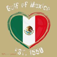 Gulf Of Mexico Written In Distressed Font Mexican Pride Polo thumb 2