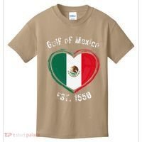 Gulf Of Mexico Written In Distressed Font Mexican Pride Kids T-Shirt thumb 0