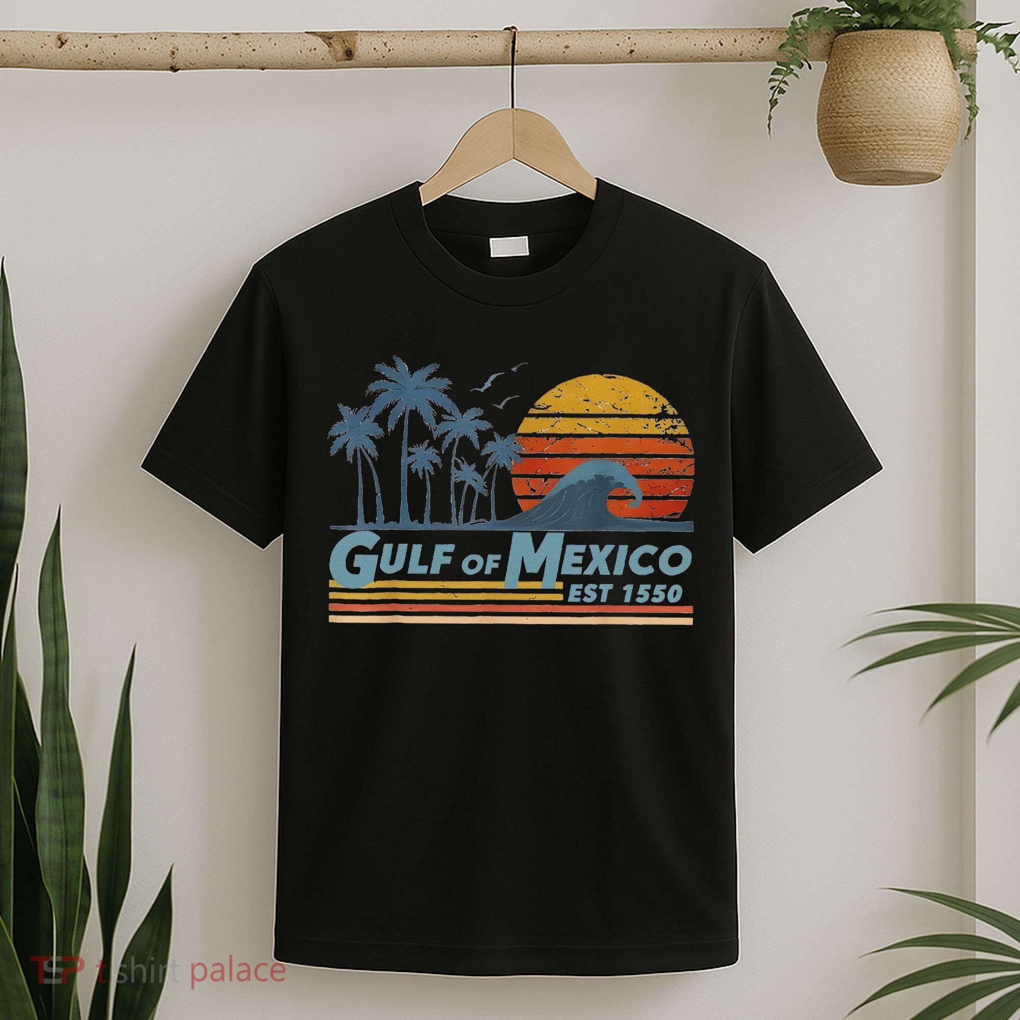Gulf Of Mexico Since 1550 Retro Vintage Beach T-Shirt