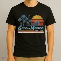 Gulf Of Mexico Since 1550 Retro Vintage Beach T-Shirt thumb 3