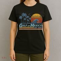 Gulf Of Mexico Since 1550 Retro Vintage Beach T-Shirt thumb 4