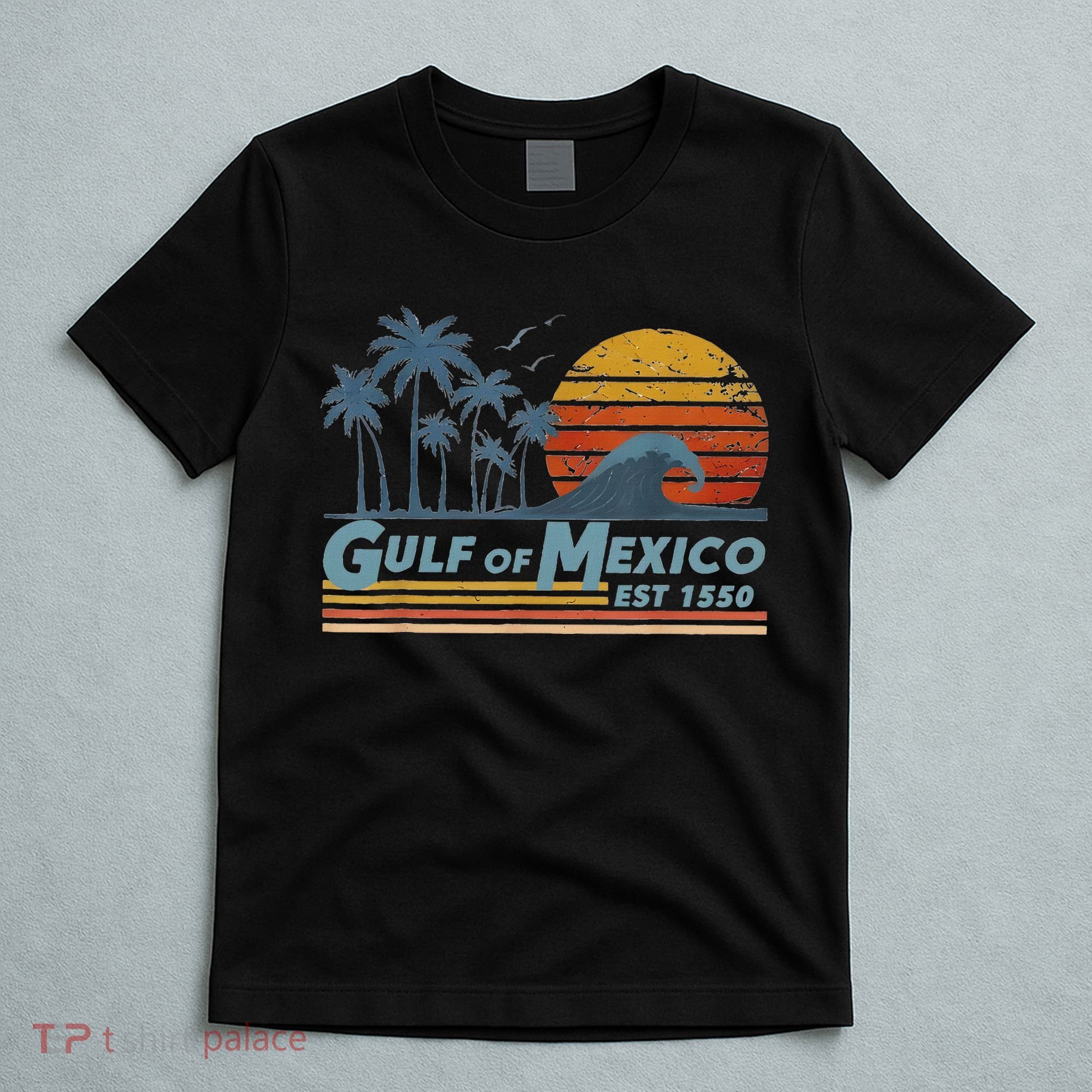 Gulf Of Mexico Since 1550 Retro Vintage Beach T-Shirt