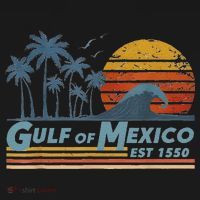 Gulf Of Mexico Since 1550 Retro Vintage Beach T-Shirt thumb 7