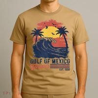 Gulf Of Mexico Forever Retro Beach Wave Vintage Sunset Gift T-Shirt thumb 3