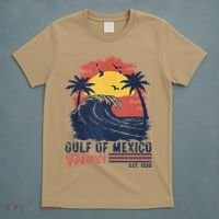Gulf Of Mexico Forever Retro Beach Wave Vintage Sunset Gift T-Shirt thumb 5