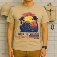 Gulf Of Mexico Forever Retro Beach Wave Vintage Sunset Gift T-Shirt thumb 6