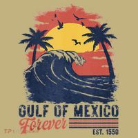 Gulf Of Mexico Forever Retro Beach Wave Vintage Sunset Gift T-Shirt thumb 7
