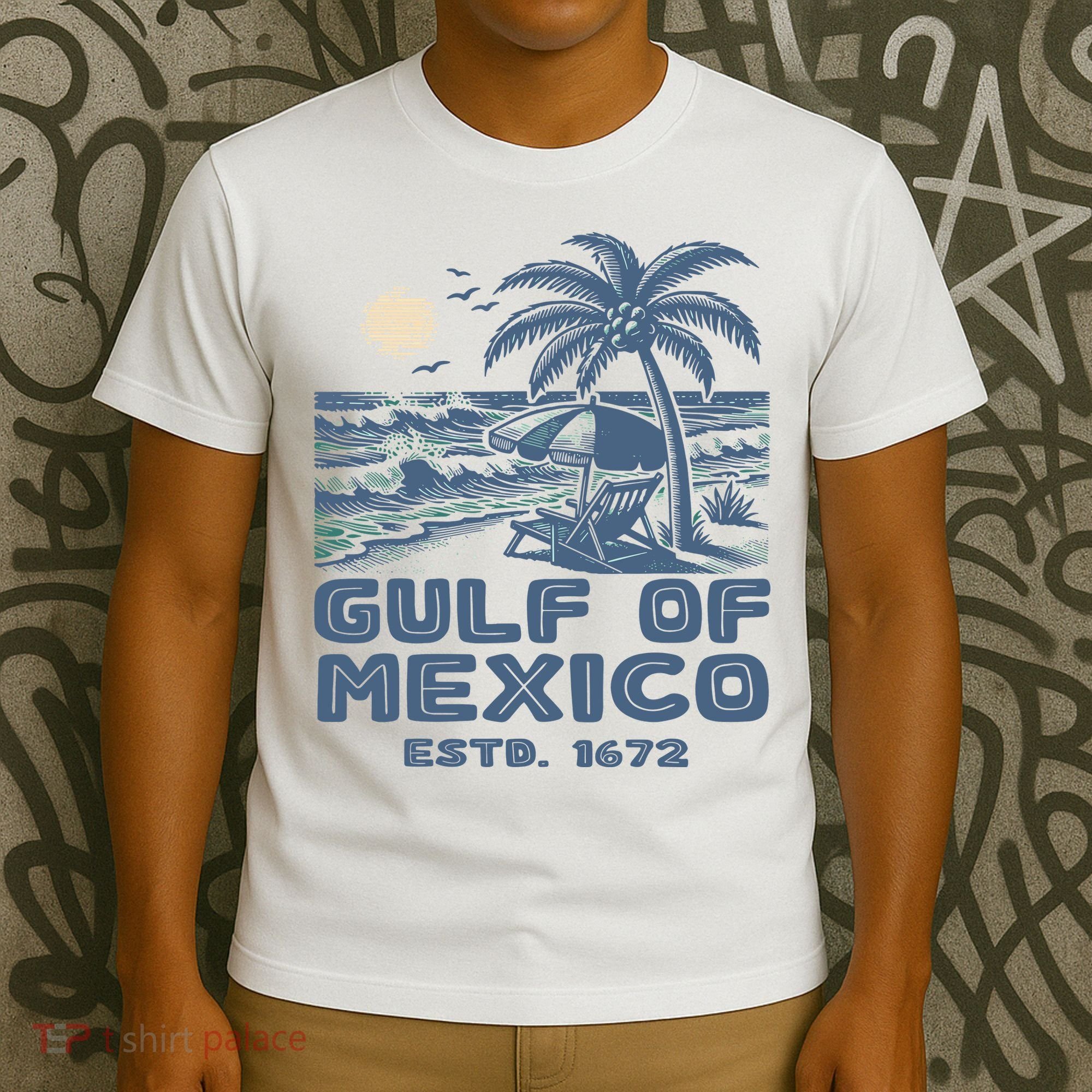 Gulf Of Mexico 1672 Vintage Beach T-Shirt