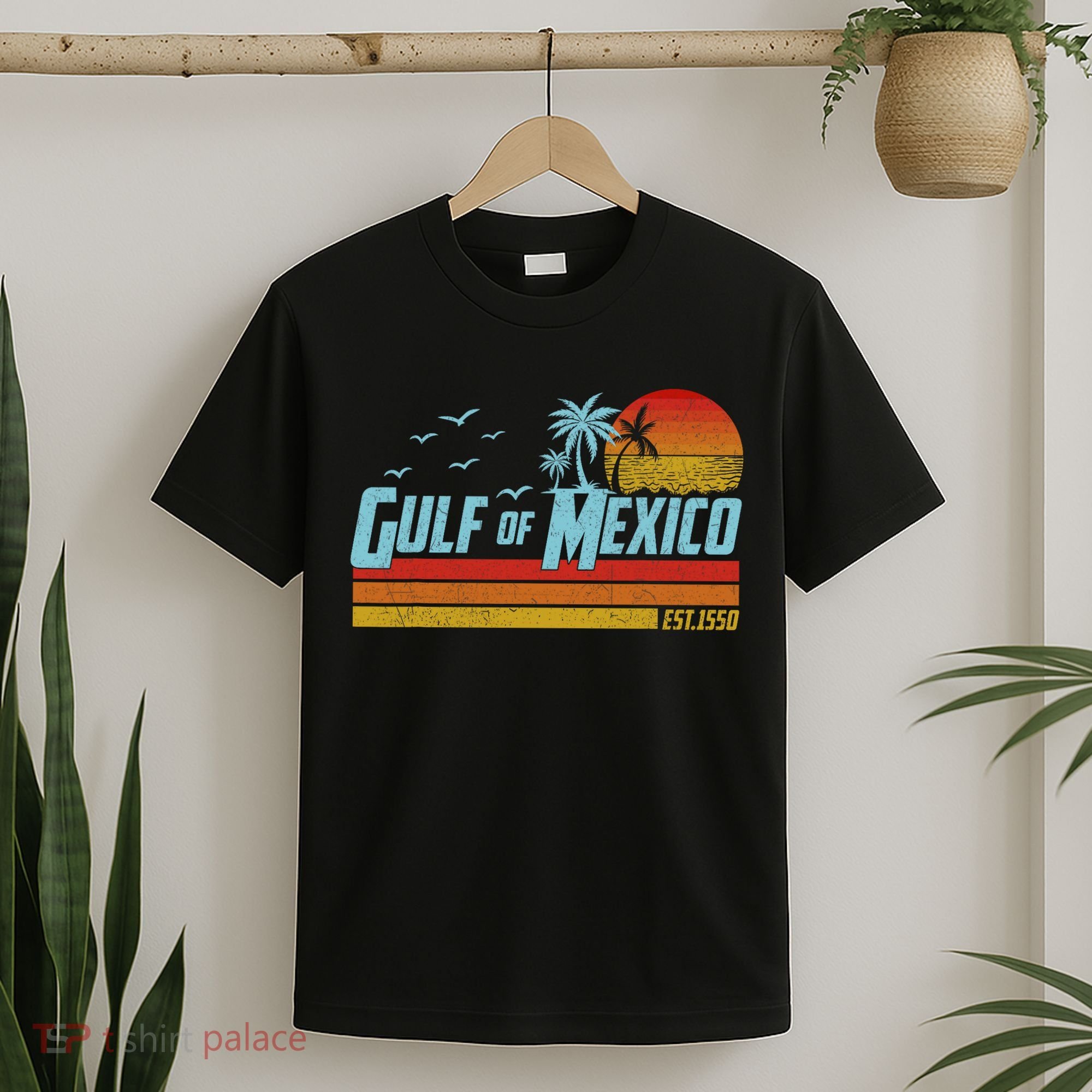 Gulf Of Mexico Est 1550 Retro Vintage Beach T-Shirt