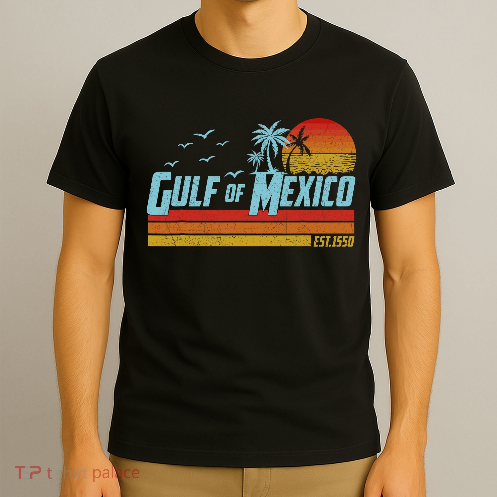 Gulf Of Mexico Est 1550 Retro Vintage Beach T-Shirt