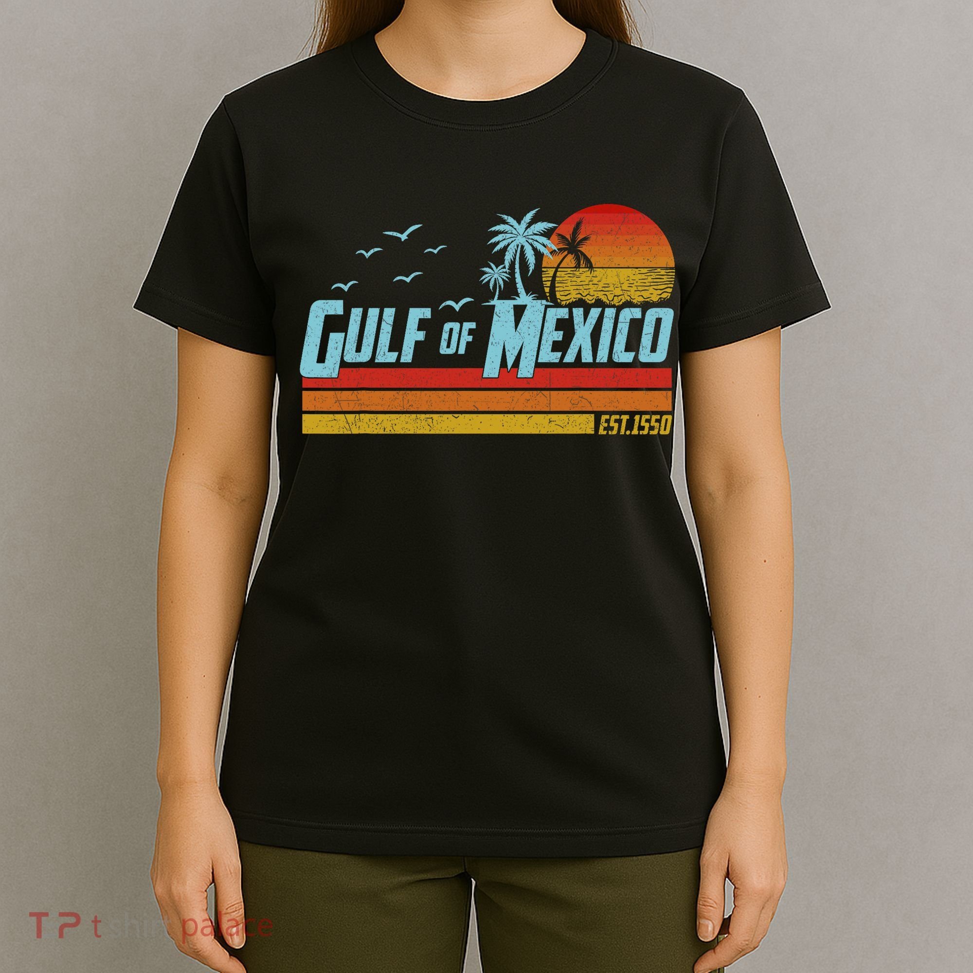 Gulf Of Mexico Est 1550 Retro Vintage Beach T-Shirt