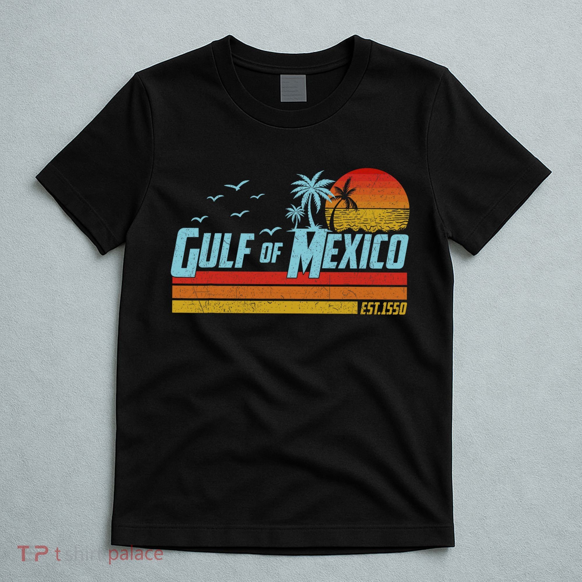 Gulf Of Mexico Est 1550 Retro Vintage Beach T-Shirt