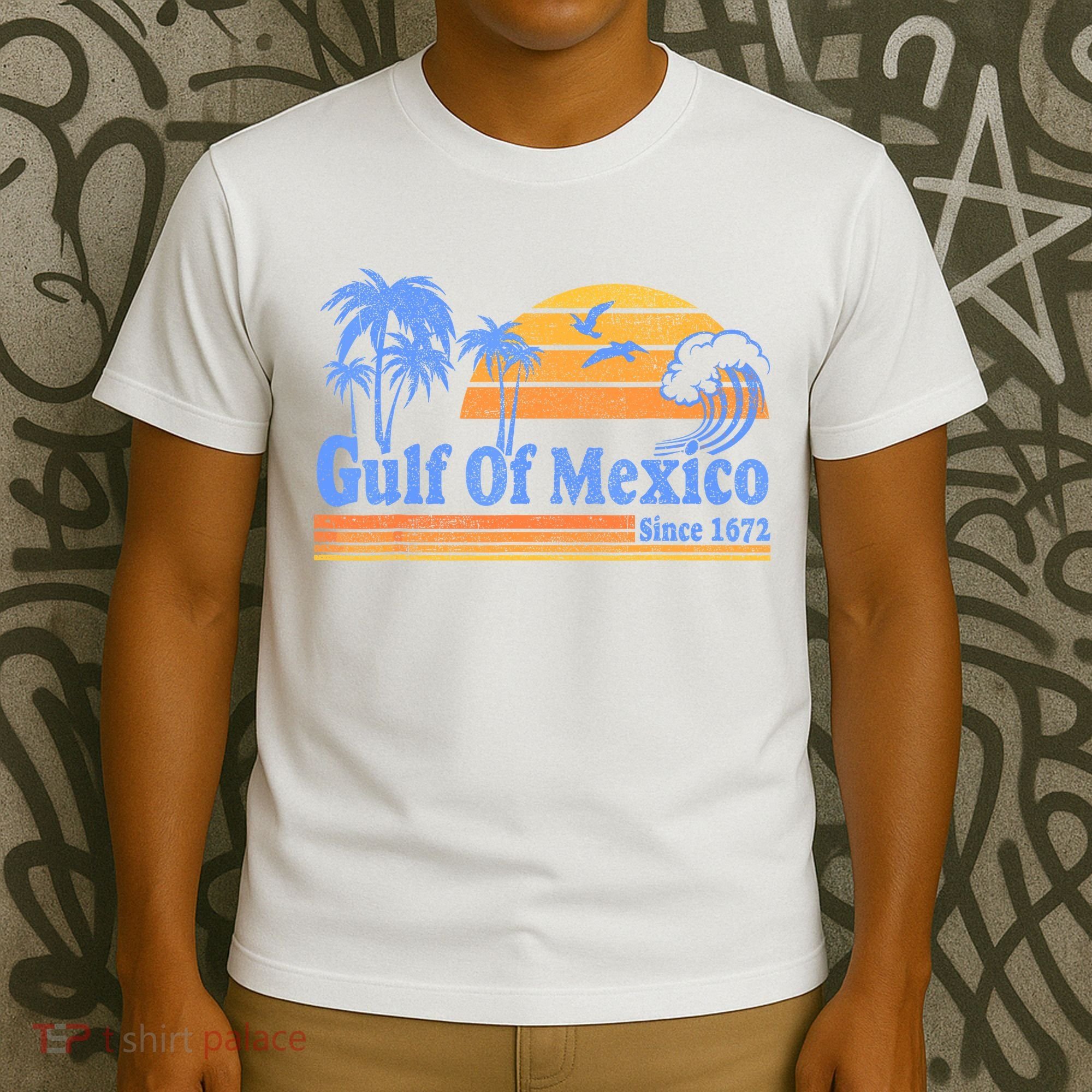 Gulf Of Mexico Since 1672 Retro Vintage Beach T-Shirt