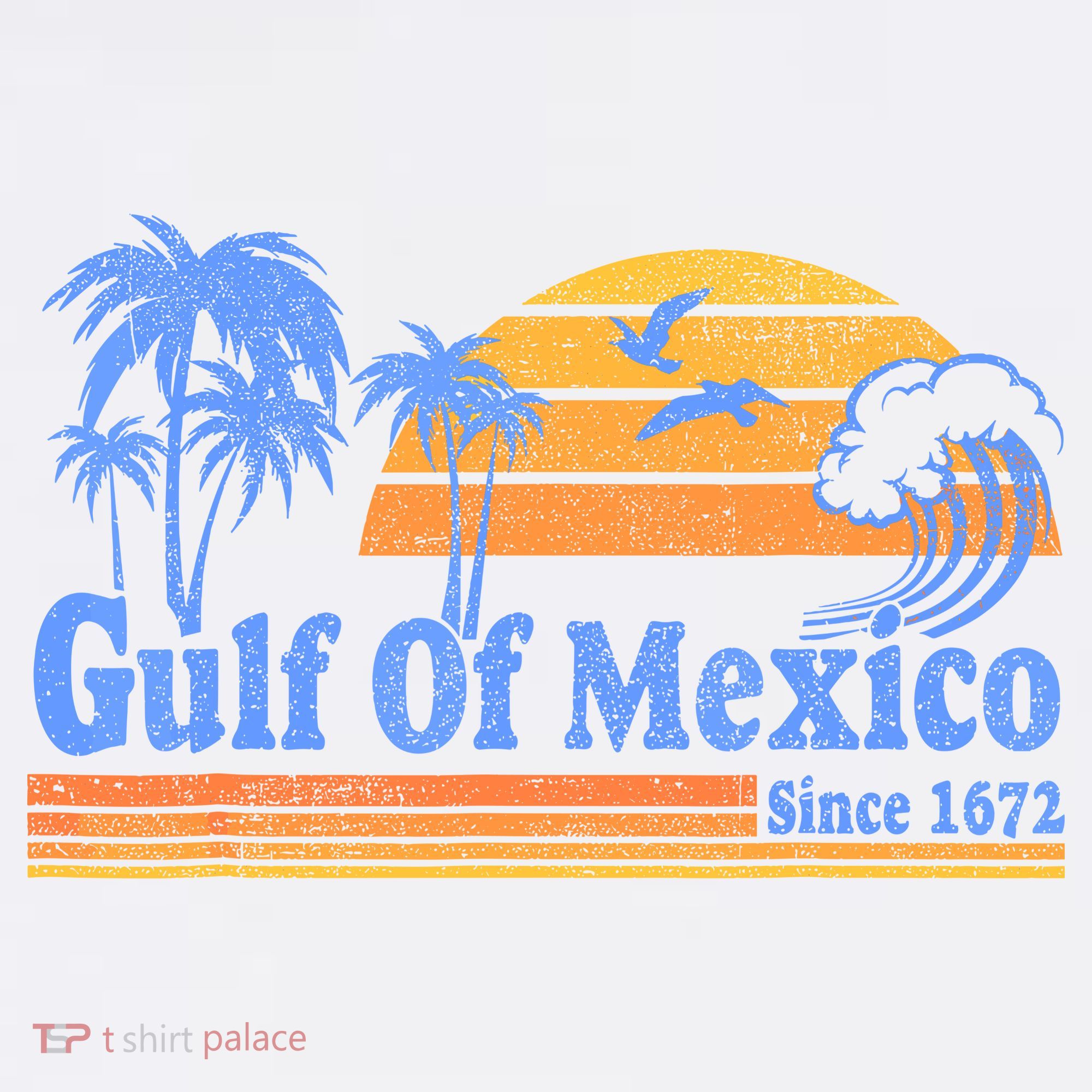 Gulf Of Mexico Since 1672 Retro Vintage Beach T-Shirt