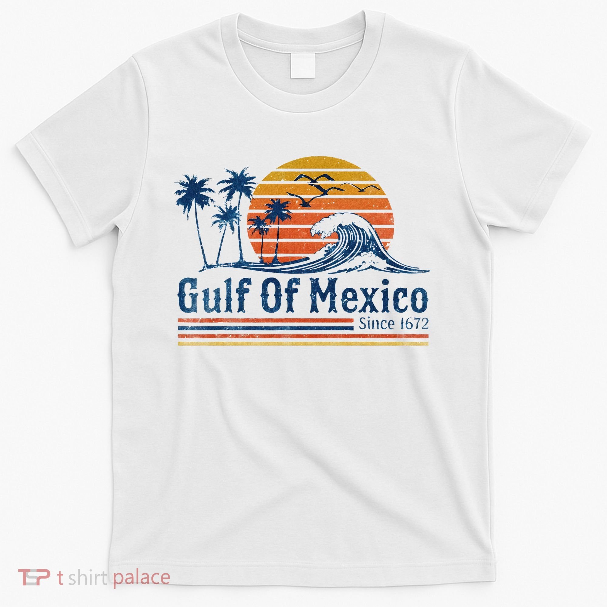 Gulf Of Mexico Since 1672 Retro Vintage Beach T-Shirt