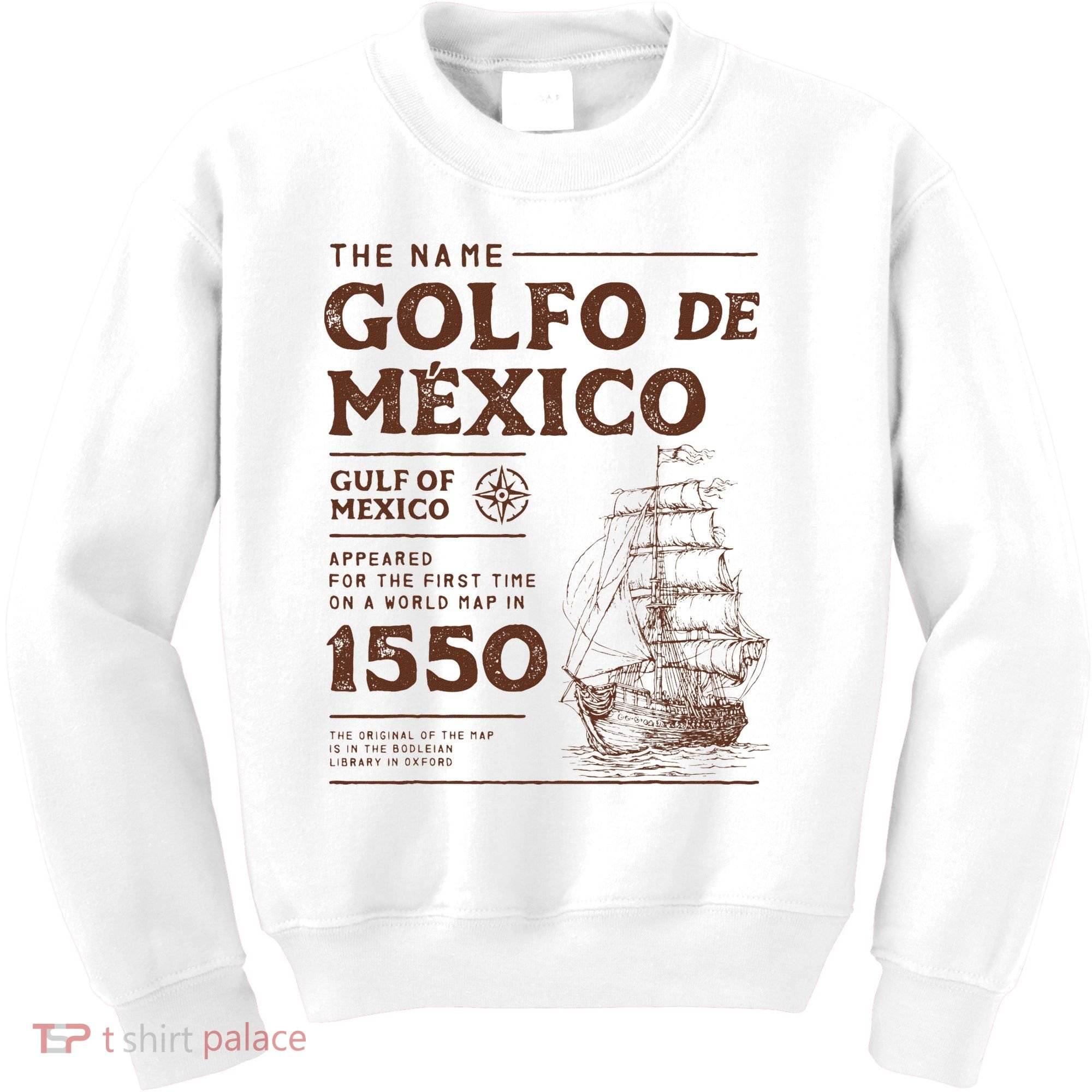 Gulf Of Mexico Name Origin 1550 Kids Sweatshirt