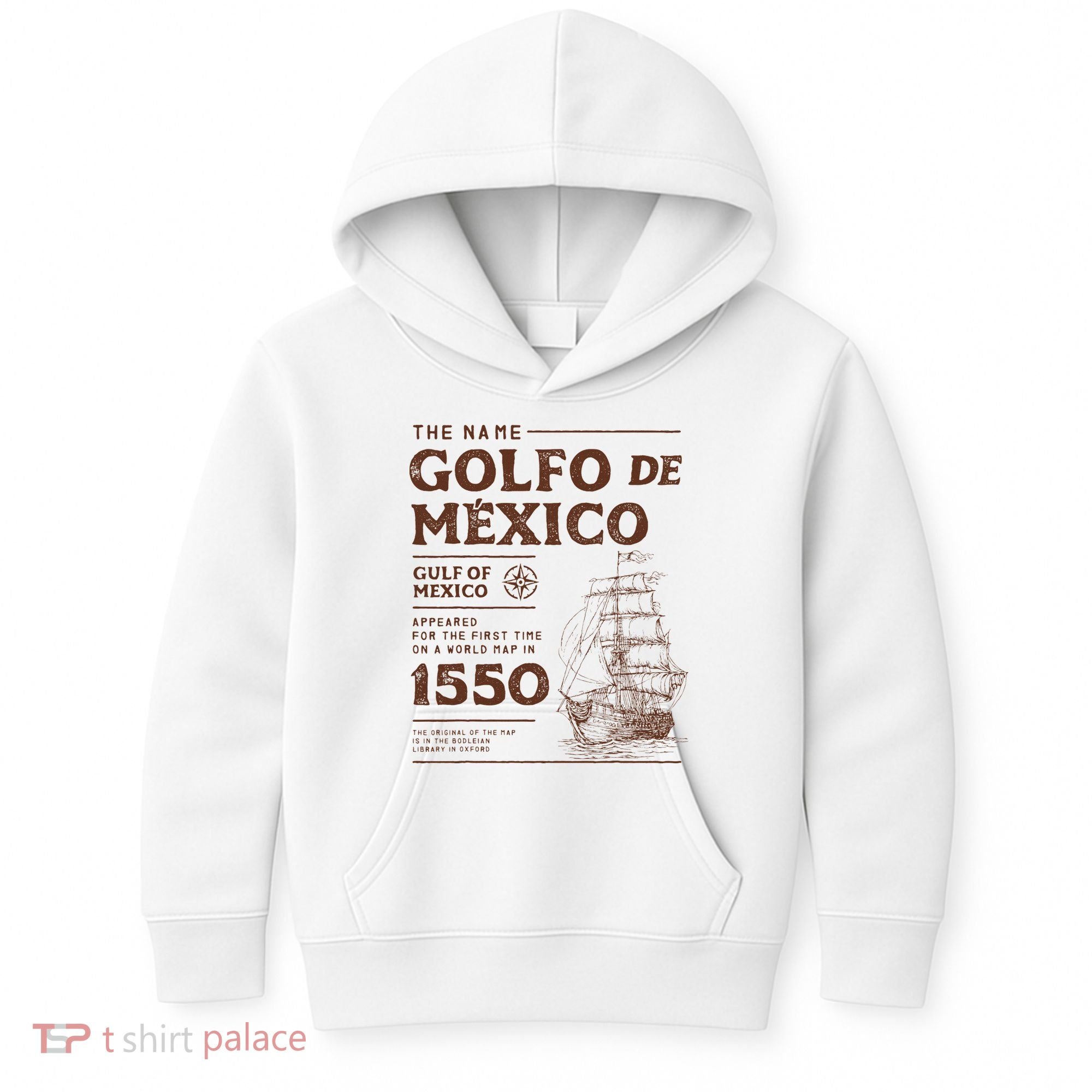 Gulf Of Mexico Name Origin 1550 Kids Hoodie
