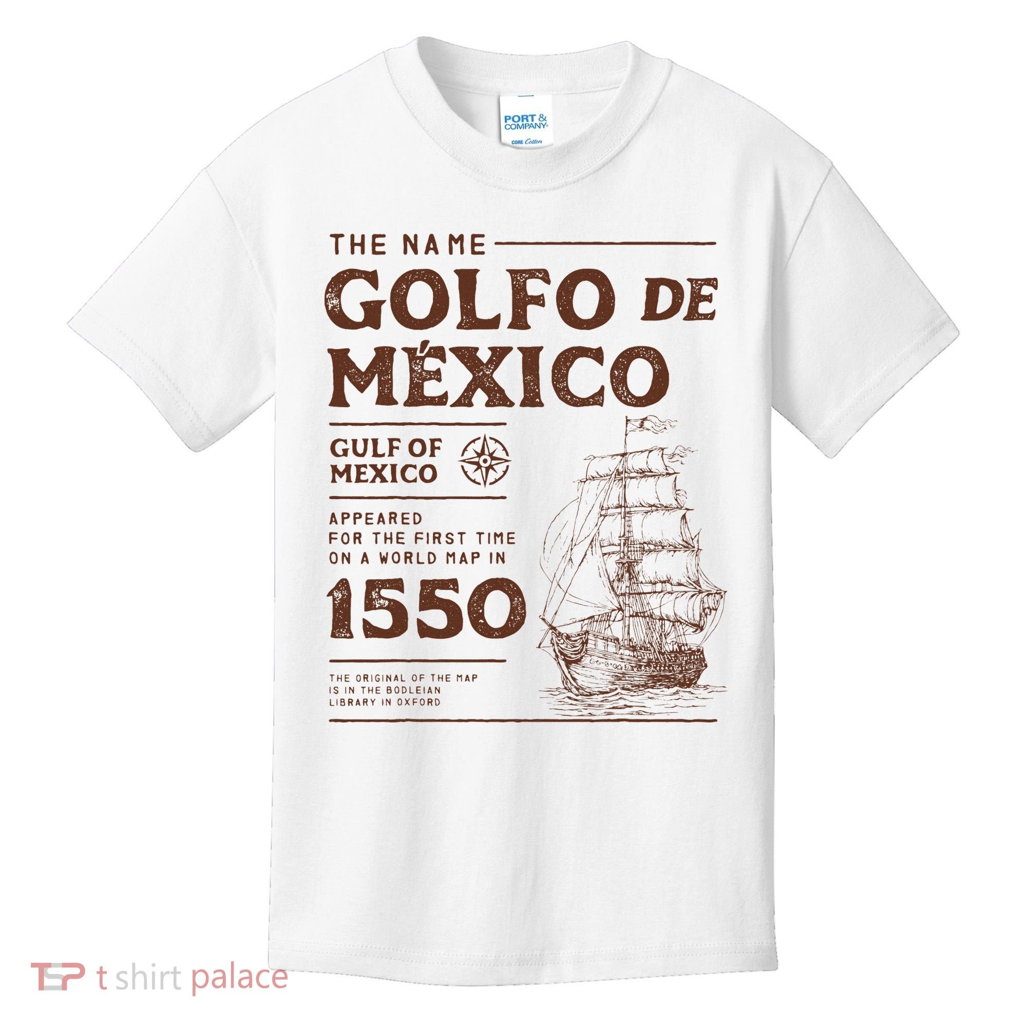 Gulf Of Mexico Name Origin 1550 Kids T-Shirt