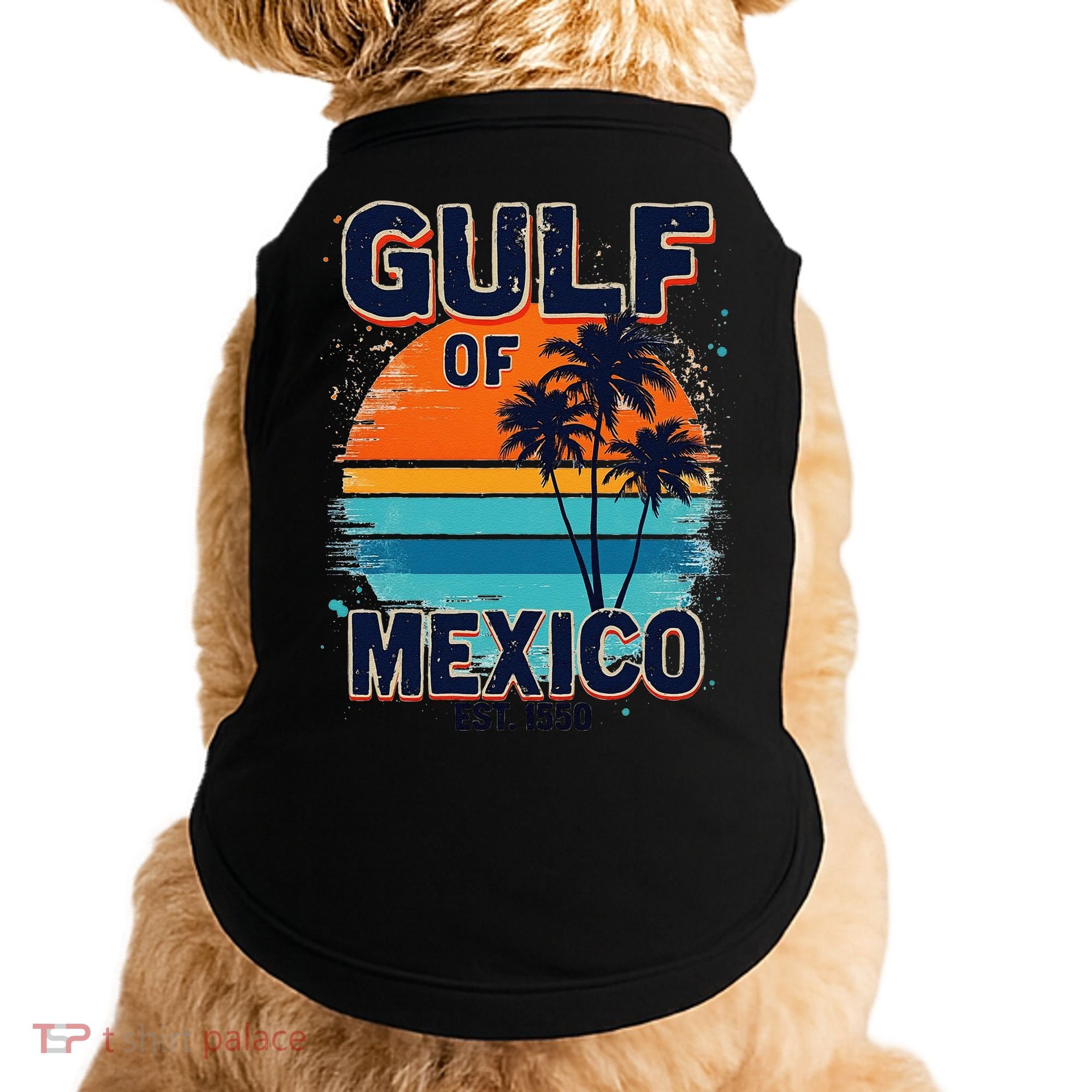Gulf Of Mexico Since 1550 Retro Beach Doggie Tank